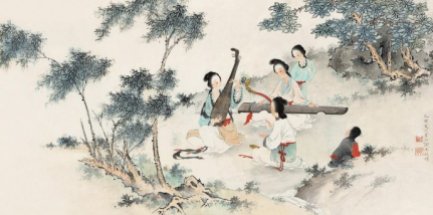 Paintings of traditional Jiangnan Sī Zhú – typical indoor small ensembles